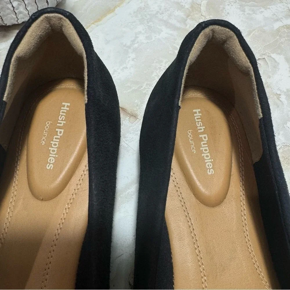 Hush Puppies Bounce Navy Suede Flats Size 10 Workwear Casual Minimalist‎ Comfort